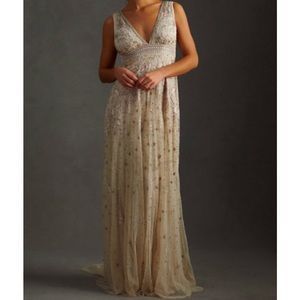 BHLDN Beaded Gown Sz 2